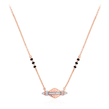 Senco Gold Eternal Union Diamond Mangalsutra (3.6 gram / 0.12 Ct / HI-SI / 14K Rose Gold)