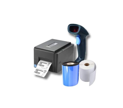 TSC Te 244 Barcode Monochrome Wired Home InkJet Printers And Ls450 1D Scanner With One Label Roll And One Wax Ribbon Free, Black TSC Te 244 Barcode Monochrome Wired Home InkJet Printers And Ls450 1D Scanner With One Label Roll And One Wax Ribbon Free, Bl
