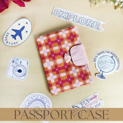 Passport Case- Orange-Peach Tiles