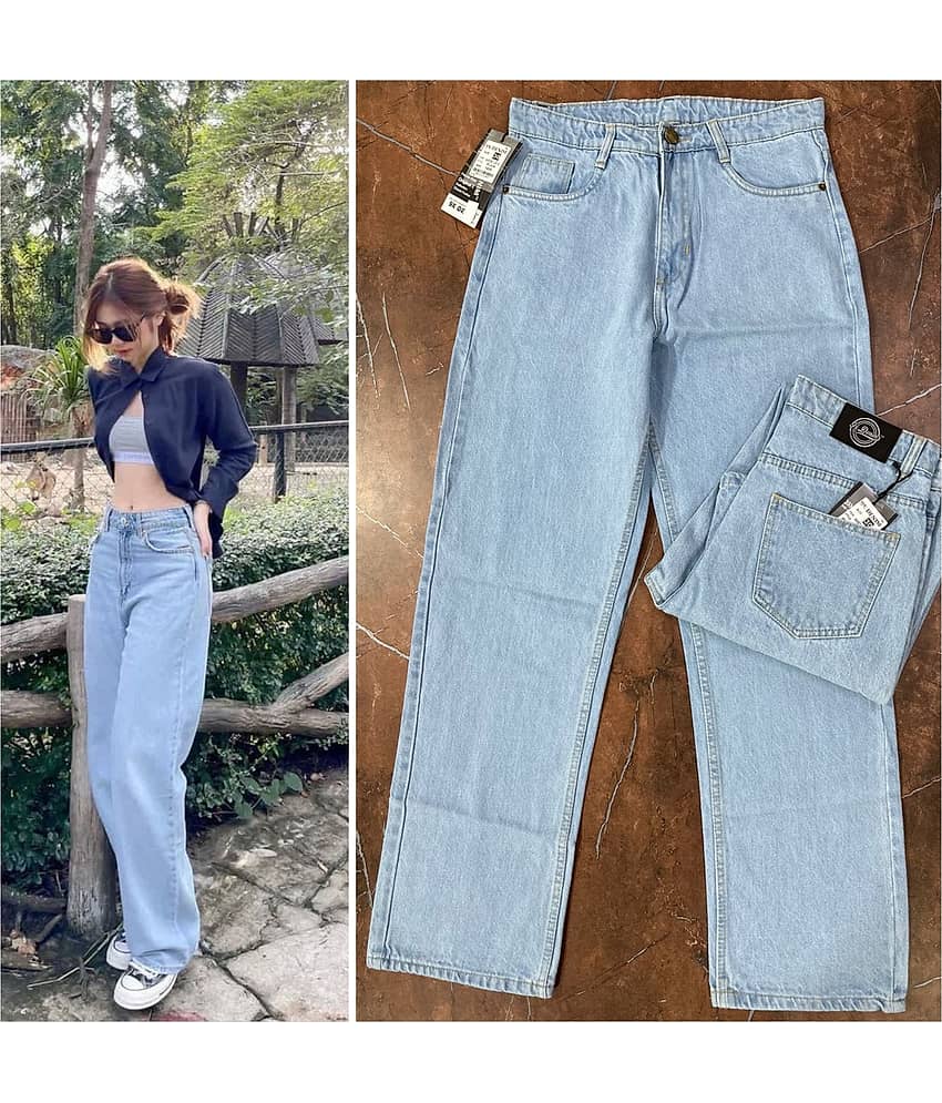 9x denims - Ice Blue Denim Regular Fit Women's Jeans ( Pack of 1 )