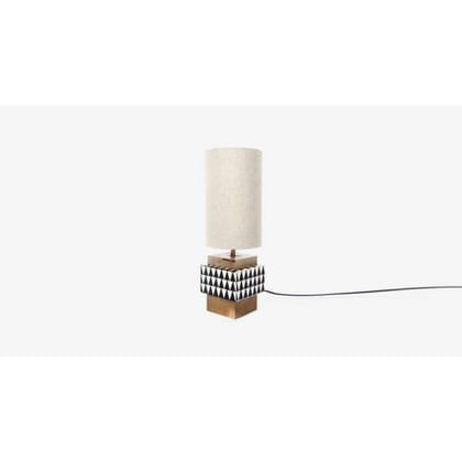 OONA BSNT LOKO TABLE LAMP TABLE LAMP WHITE/BLK RESIN NWOOD /GOLD OONA BSNT LOKO TABLE LAMP TABLE LAMP WHITE/BLK RESIN NWOOD /GOLD