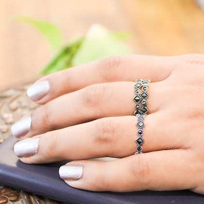 Noori Ring for Women - Marcasite-8
