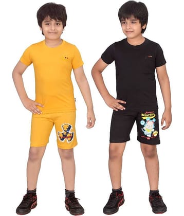 Dongli Pack of 2 Boys Cotton T-Shirt & Shorts Set ( Multicolor )