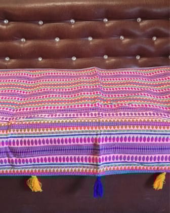 Khamma Ghani Cotton Fuchsia Pink Sofa Throw or Cover-1 Seater