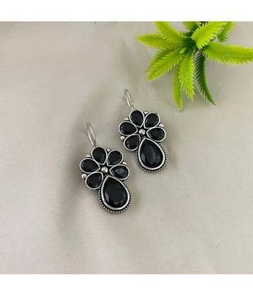 Sunhari Jewels Black Hoops Earrings ( Pack of 1 ) - Black