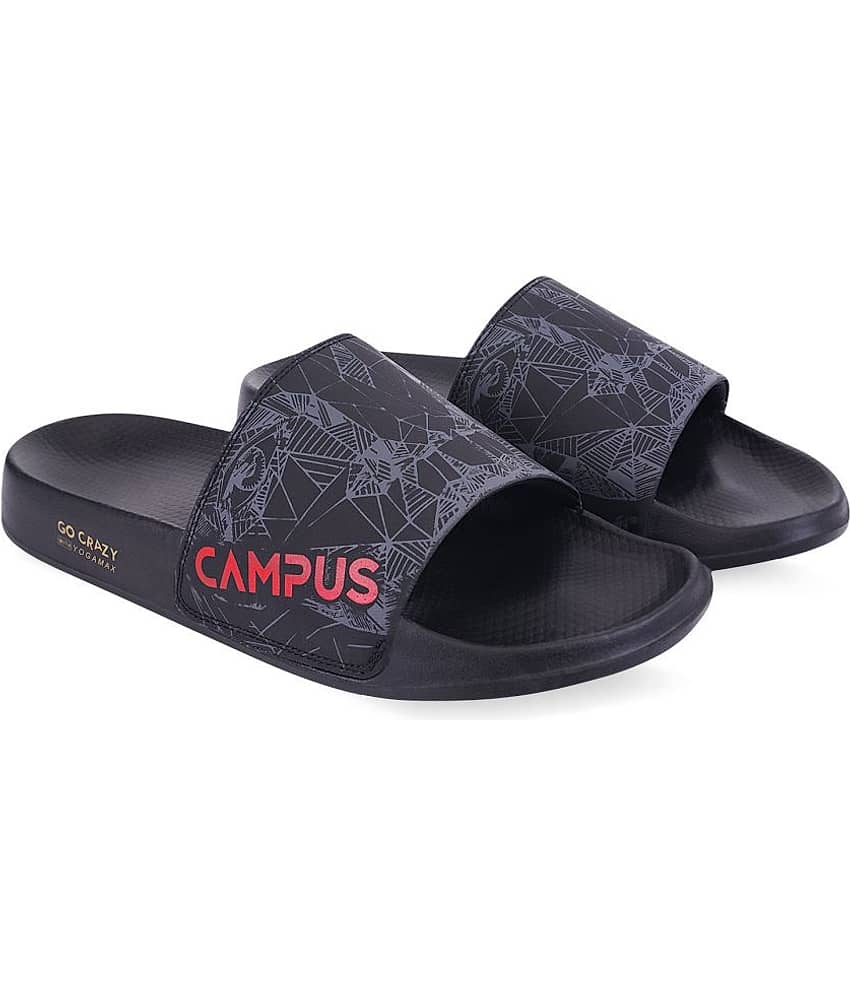 Campus Black Men's Slide Flip Flop  (Pair of 1)