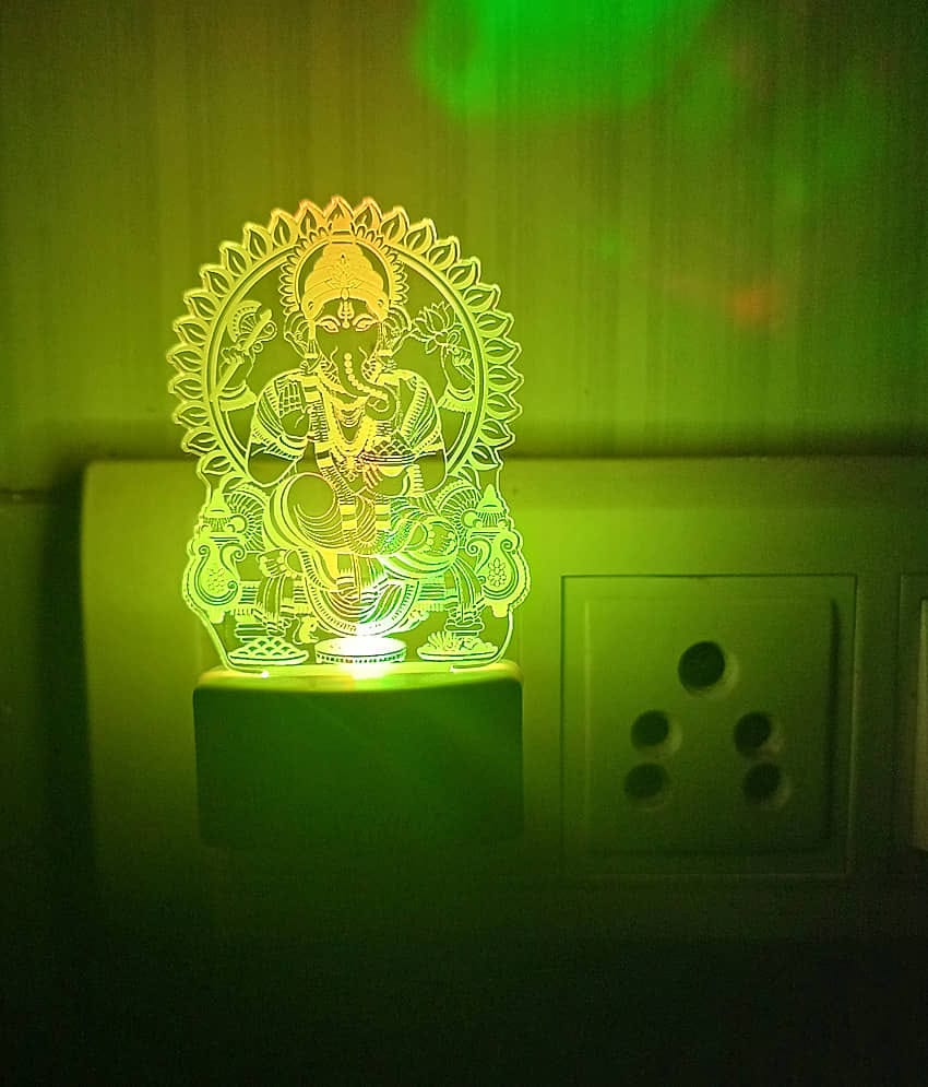 DIONA Night Lamp Ganpati LED Night Light Home Decor, Office, Kids Room, Bedroom
