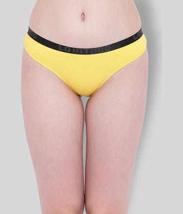 La Intimo Nylon Solid Women's Briefs ( Yellow )
