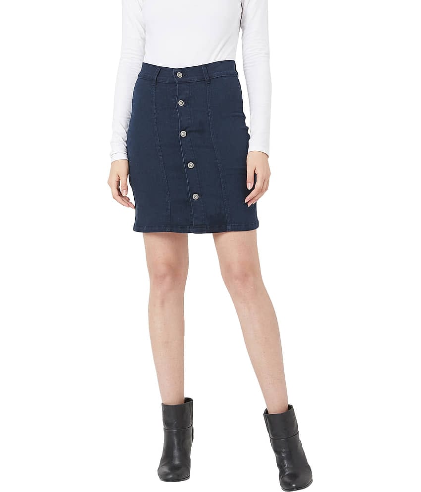 Miss Chase Denim Navy Women's Mini A-Line Skirt - Single Pack