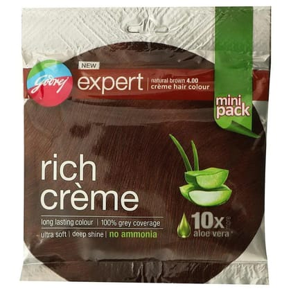 Godrej expert rich creme hair colour no.4 natural brown 20 gm + 20 ml