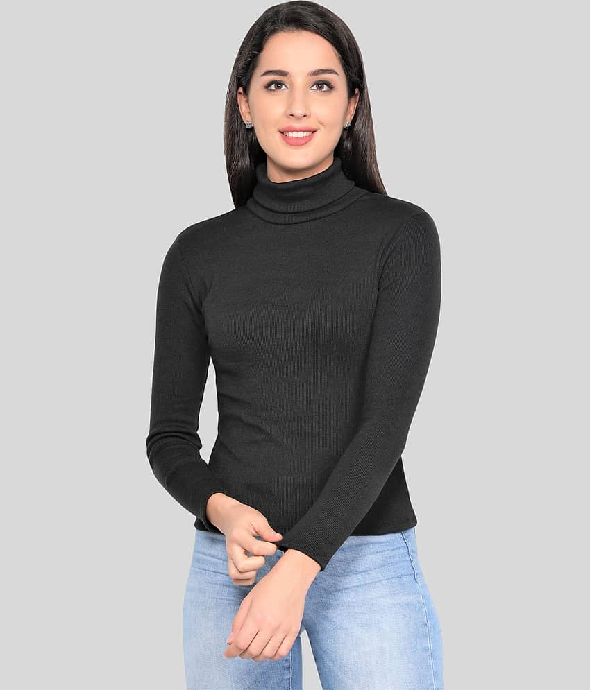 NUEVOSDAMAS Cotton Black Pullovers - Single