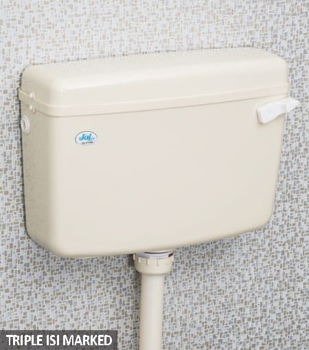 Flush Cistern Single Push 'Aura' Ivory Color