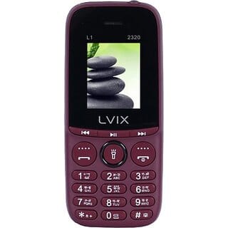 Lvix L1 2320 (Dual Sim, 4.5 Cm (1.77 Inch) Display, 1000 Mah Battery, Maroon)