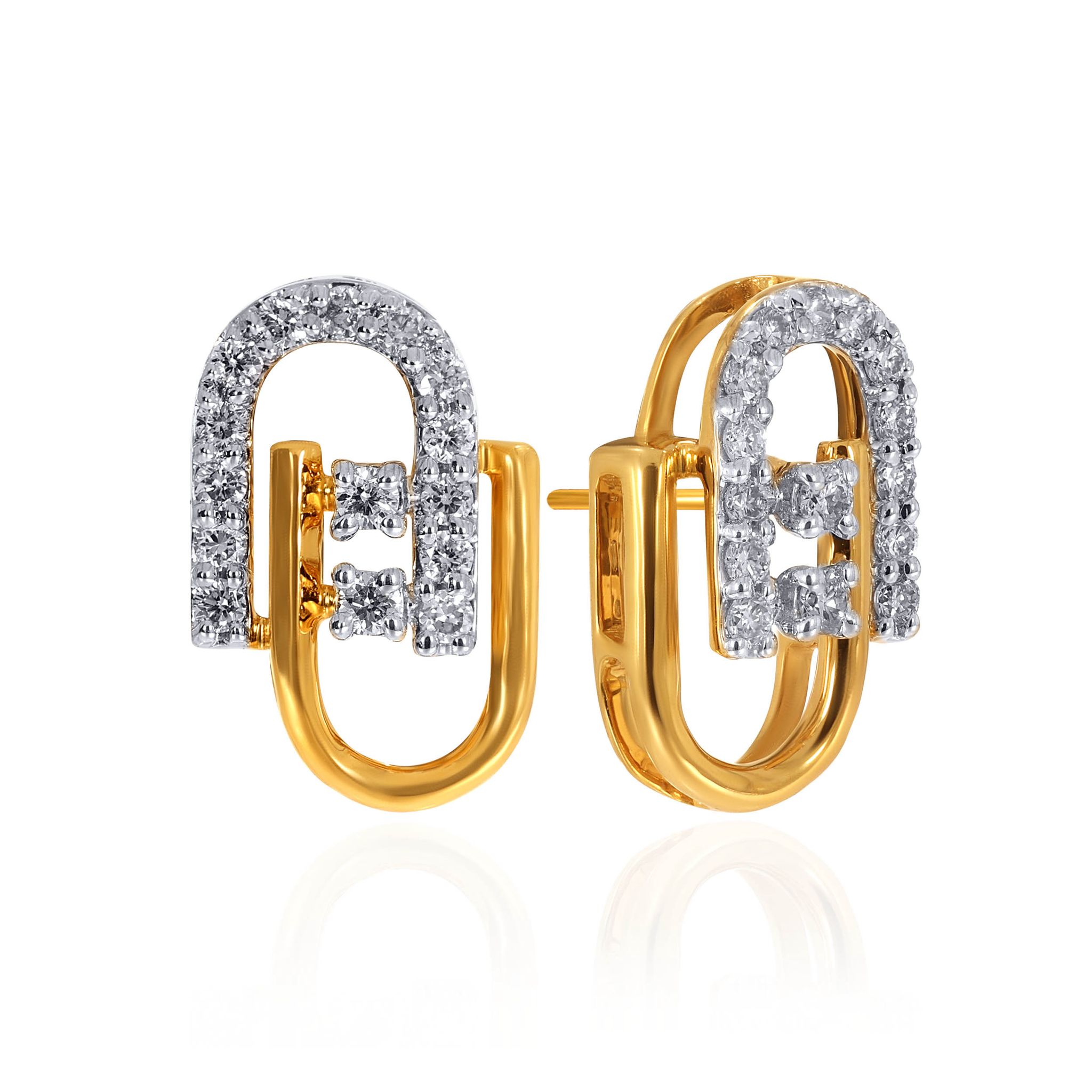 Senco Gold 14K Yellow Gold Diamond Studs Earrings (1.7 gram / 0.18 Ct / HI-SI / 14K Yellow Gold)