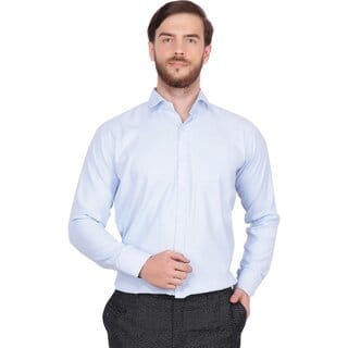 Baleshwar Men Blue Solid Formal Shirt (Pack of 1)