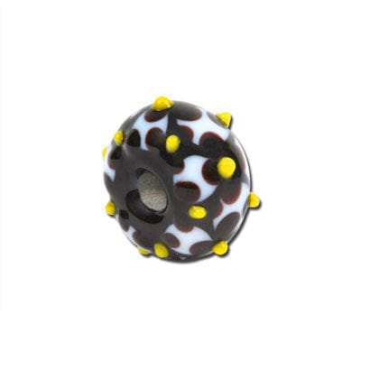 Beadwaala Handmade Fancy Lampwork Glass For Jewelry Making. (Roundel) SFL-263-Per Packet 25 Pcs / 10X18 MM