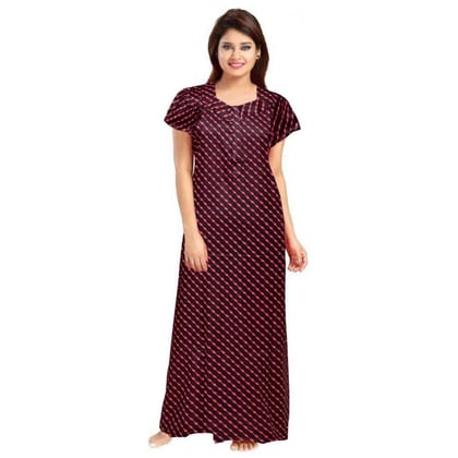 Women's Cotton Printed Maxi Nighty Size 2XL (Brown)