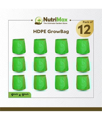 Nutrimax HDPE 200 GSM 9 inch x 9 inch Pack of 12 Outdoor Plant Bag