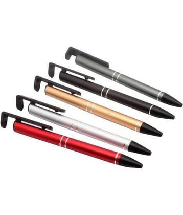 Set Of 5 - Exclusive Promo Ballpoint Pen With Smartphone Mobile Stand New
