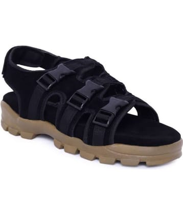 Fashion Victim Black Suede Floater Sandals