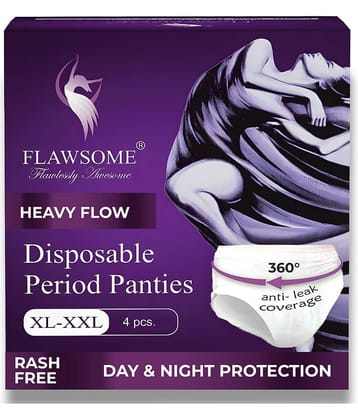 FLAWSOME Period Pad XL 4, Ultra Soft, Rash-Free, Secure