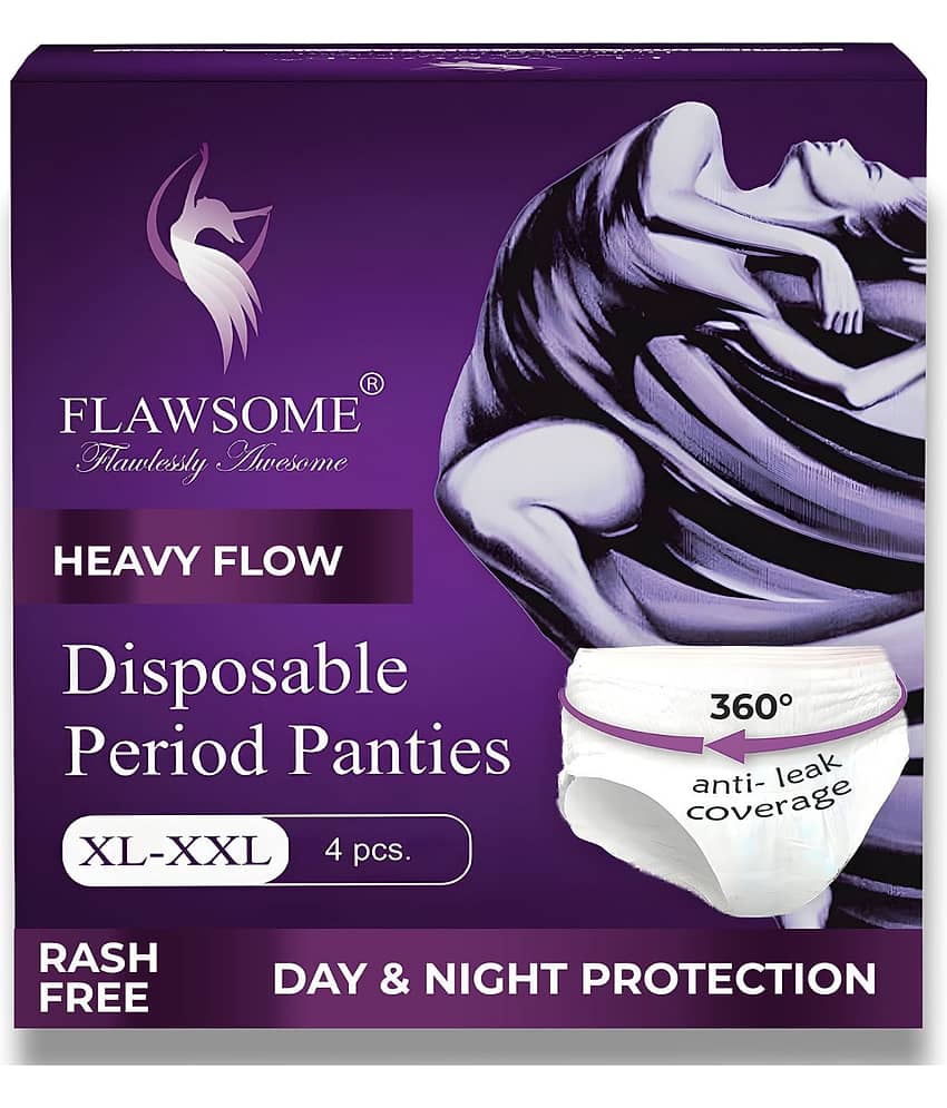FLAWSOME Period Pad XL 4, Ultra Soft, Rash-Free, Secure