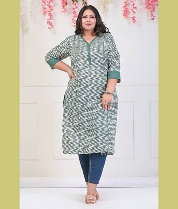 Swasti Cotton Printed Straight Women's Kurti - Green ( Pack of 1 )