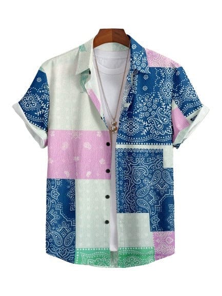 "Jaipur Jewel: Mandala Art Design Half Sleeve Shirt"-S