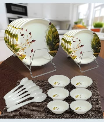 Inpro Melamine Dinner Set Pack Of 24 Printed Melamine Dinner Set ( Pack of 24 ) Multicolor