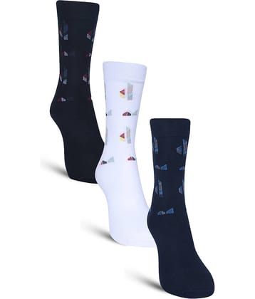 Dollar - Cotton Men's Self Design Multicolor Full Length Socks ( Pack of 3 )