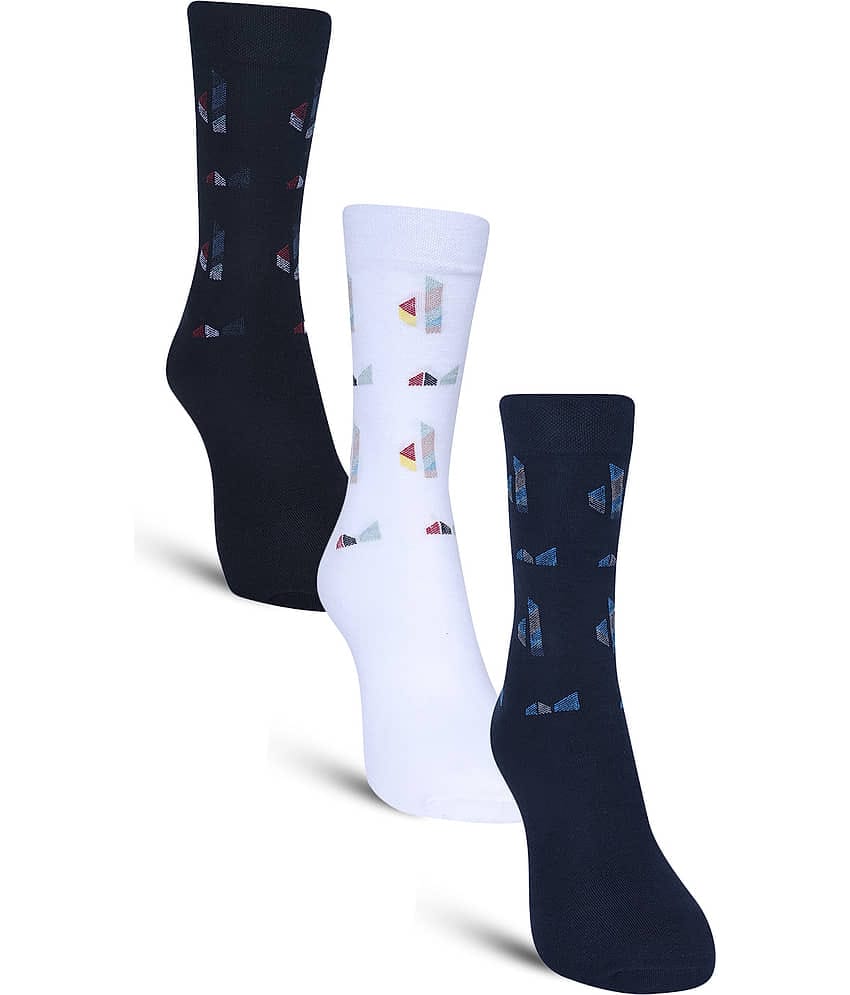 Dollar - Cotton Men's Self Design Multicolor Full Length Socks ( Pack of 3 )