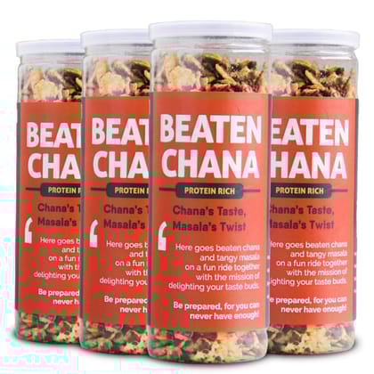 Omay Foods Roasted Chana Jor, 130 gm Jar (Pack of 4)