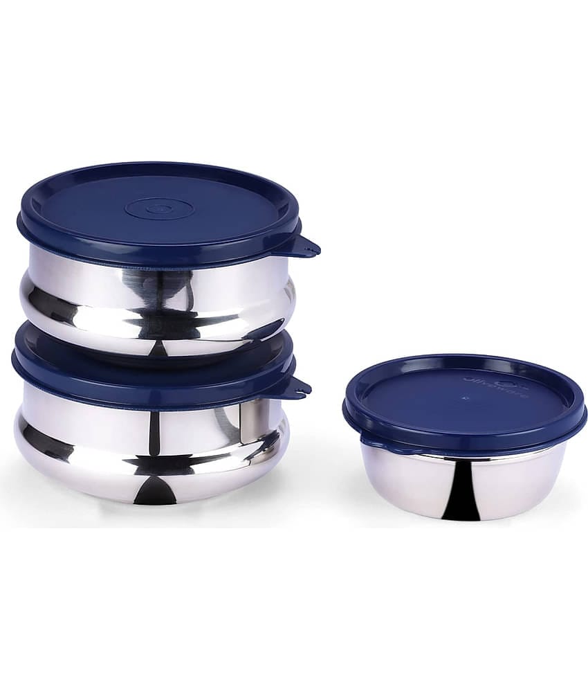 Oliveware Steel Blue Food Container ( Set of 3 )