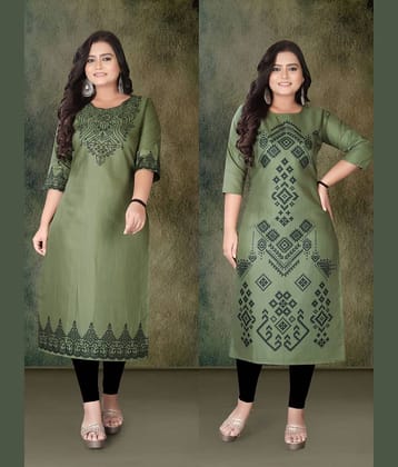 Hetsa Women Rayon Printed A-line Kurti ( Multicolor )