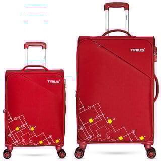 Timus Flash Plus 58cm68 cm-Soft Luggage Trolley Bags Combo Set 2 Soft Spinner Wheels Expandable Cabin  Check-in Set 8