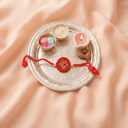 Sakha Handcrafted Chamkeela Phool Crochet Rakhi Pack of 1