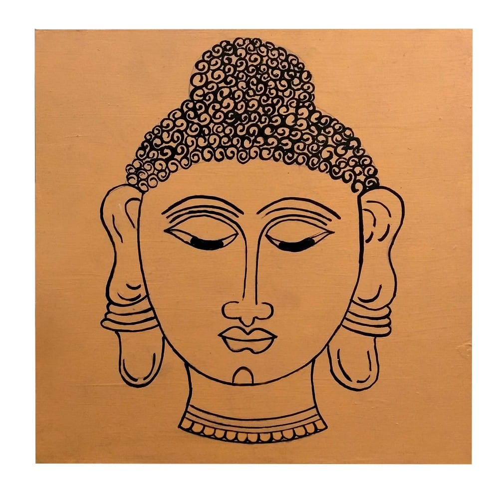 Kalamkari on MDF Square Board DIY Kit by Penkraft