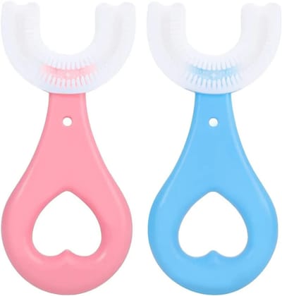 U Shaped Silicone Toothbrush for Kids/ 360 Degree