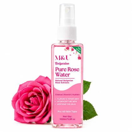 Bulgarian Rose Water Face Mist & Toner For Calm & Soft Skin - 100ml