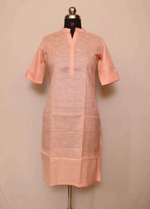 Cotton Collar Kurti With Sleeves