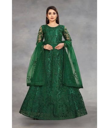 Apnisha - Grey A-line Net Women's Stitched Ethnic Gown ( Pack of 1 )