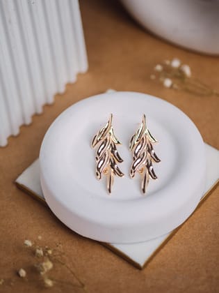 Layered Leaf Statement Earring