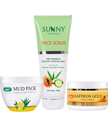 SUNNY HERBALS Saffron Cream, Mud Pack & Face Scrub & Exfoliators 100 gm