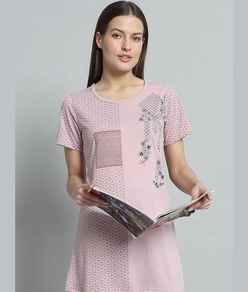 OGEN Women Cotton Blend Printed Regular Fit Round Neck T-Shirt ( Black )