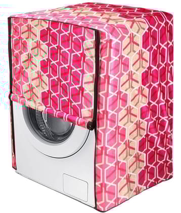 CASA FURNISHING Front Load Washing Machine Cover Compatiable For 7 kg - Pink