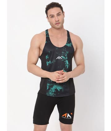Aesthetic Nation - Green Lycra Men's Vest ( Pack of 1 ) - None