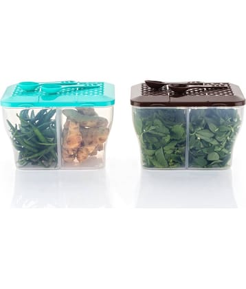 FIT4CHEF Fridge Container Set PET Multicolor Utility Container ( Set of 2 )