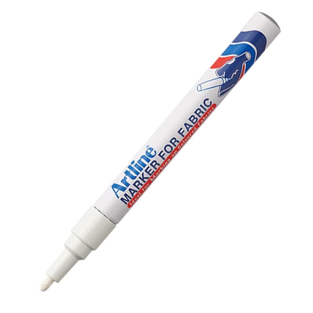 Artline Fabric marker Pack of 12 (White Colour) | Used For Drawing, Writing, And Designing On Fabric Materials Like T-Shirts, Canvas Bags, Pillowcases, & More