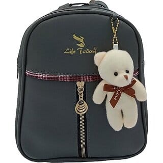 Backpack Fashion Vegan Leather Small Daypacks Purse for Girls and Women Waterproof Daypack (Grey, 3 L)