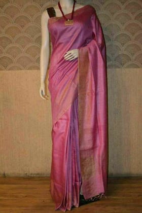 Handwoven Tussar Muga Silk Saree